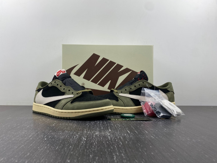 TRAVIS SCOTT AIR JORDAN 1 LOW OG BLACK OLIVE DM7866-002