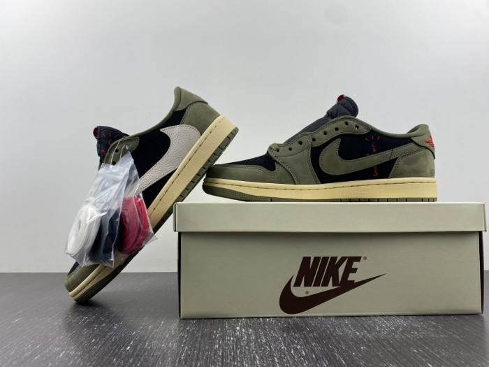 TRAVIS SCOTT AIR JORDAN 1 LOW OG BLACK OLIVE DM7866-002