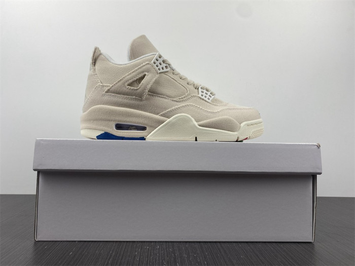 Air Jordan 4 Womens Canvas Sail Cement Grey DQ4909-100