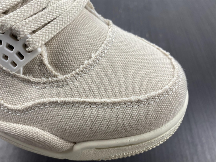 Air Jordan 4 Womens Canvas Sail Cement Grey DQ4909-100