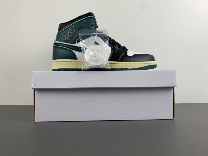 Air Jordan 1 Mid "White/Black/Oxidized Green" FQ7818-100