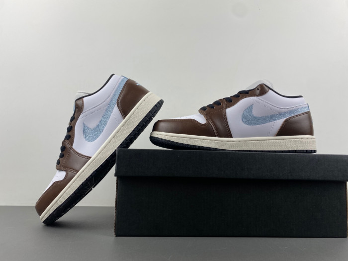 Air Jordan 1 Low SE GS AJ1 Mocha Blue Grey Kids Youth Casual FQ8156-142