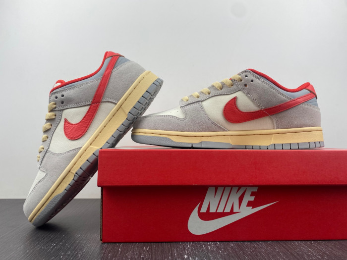 Nike Dunk Low "Grey/Red" Athletic Department FJ5429-133