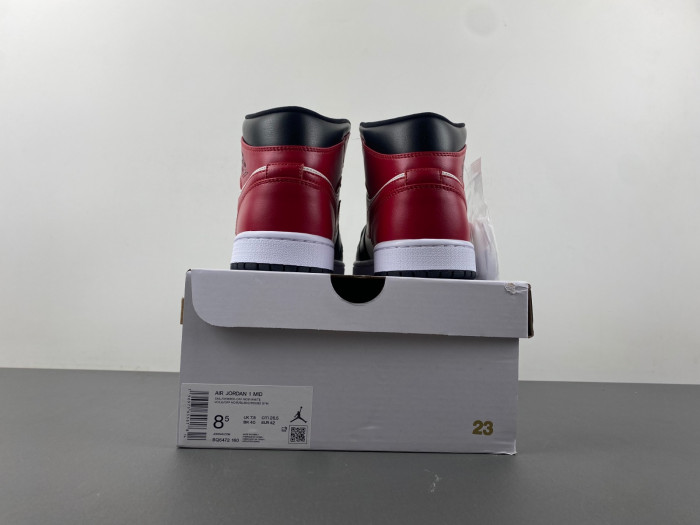 Air Jordan 1 Mid Black Toe “Gym Red” BQ6472-160