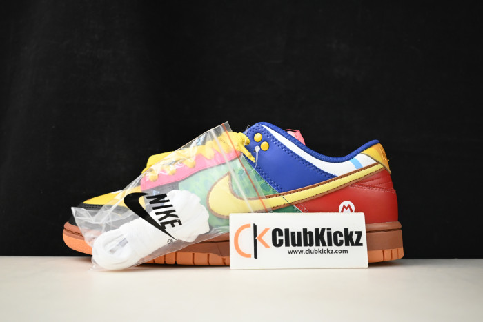 nike dunk low "what the S*per mario" custom dh0952-100