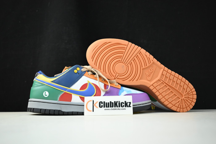 nike dunk low "what the S*per mario" custom dh0952-100