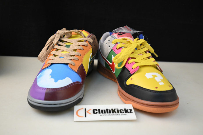 nike dunk low "what the S*per mario" custom dh0952-100