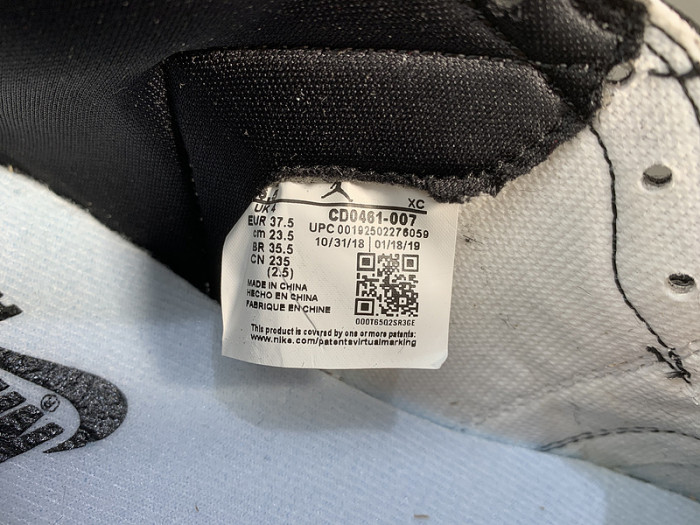 Air Jordan 1 Panda Black White CD0461-007