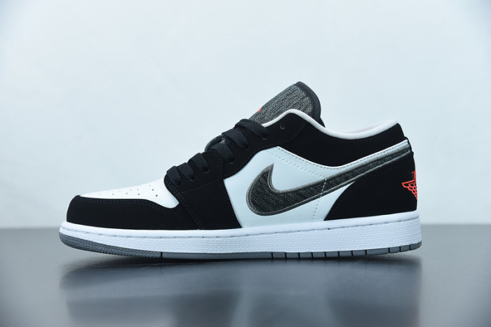 Air Jordan 1 Low Black White Wolf Grey Infrared 553558-029