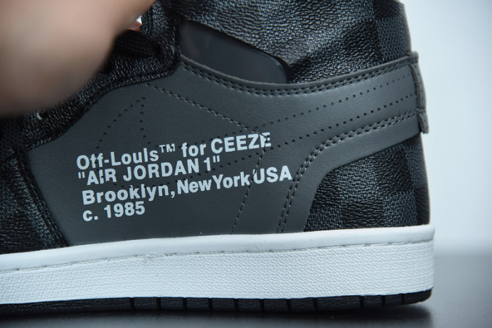 air jordan 1 x off L**is aj1 ow black