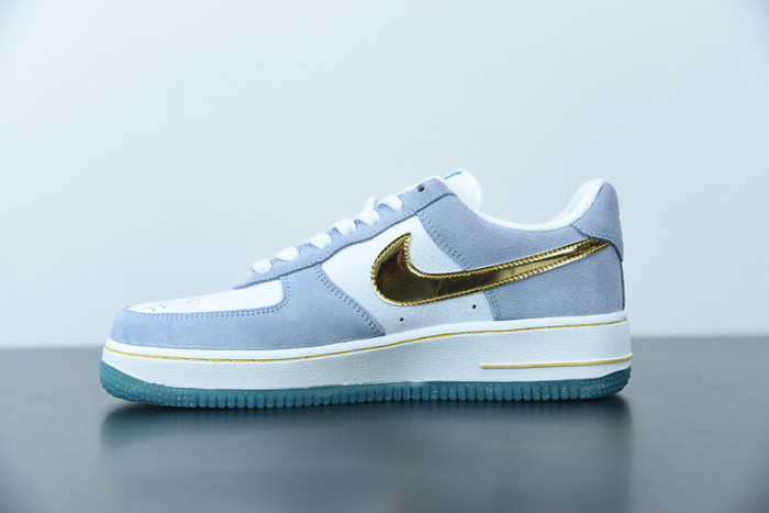 Nike Air Force 1 07 AN20 White Psychic Blue Metallic Gold CT9963-100