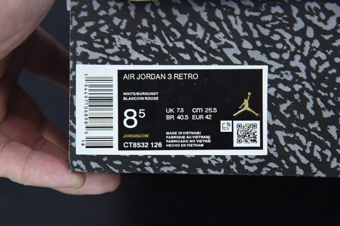 Air Jordan 3 “Cardinal Red CT8532-126