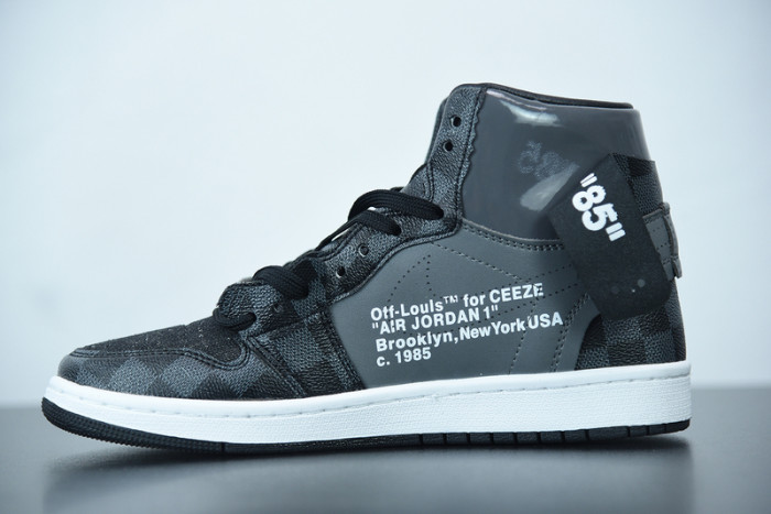 air jordan 1 x off L**is aj1 ow black