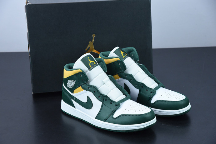 Air Jordan 1 Mid Green Yellow 554724-371