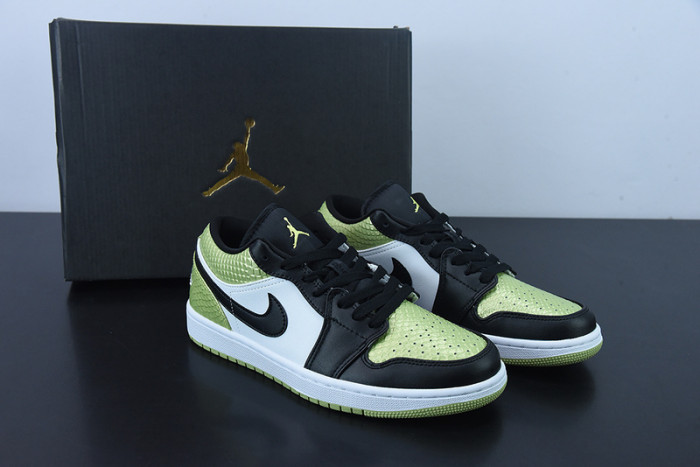 Air Jordan 1 Low "Vivid Green Snakeskin" DX4446-301