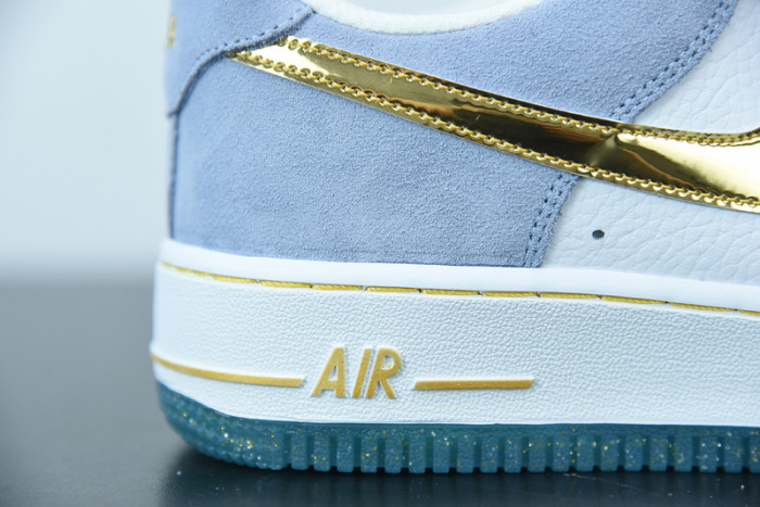 Nike Air Force 1 07 AN20 White Psychic Blue Metallic Gold CT9963-100