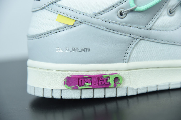 OFW x Nike SB Dunk Low 04 of 50 OW White Grey Green DM1602-114