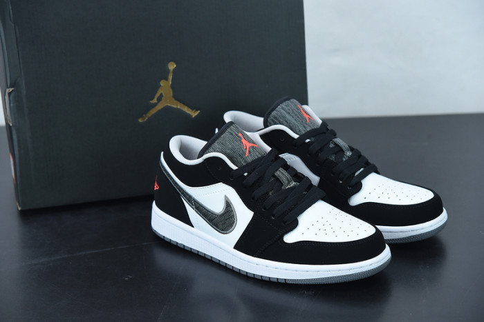 Air Jordan 1 Low Black White Wolf Grey Infrared 553558-029