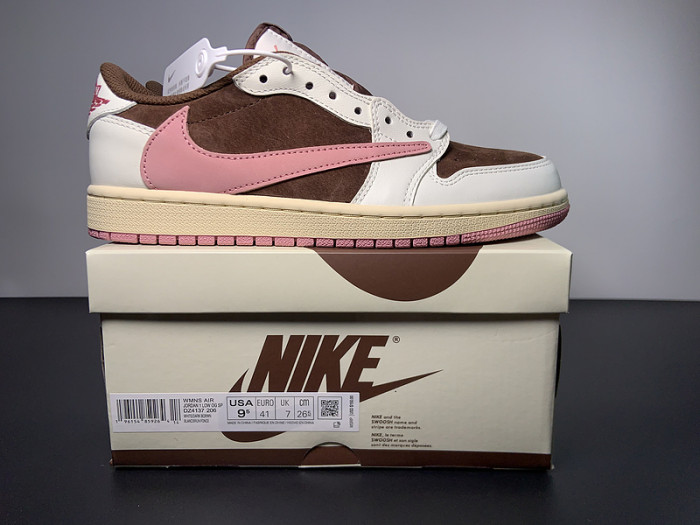 Travis Scott x Air Jordan 1 Low OG Dark Pony Pink Oxford DZ4137-206