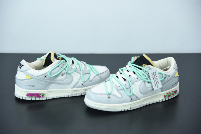 OFW x Nike SB Dunk Low 04 of 50 OW White Grey Green DM1602-114