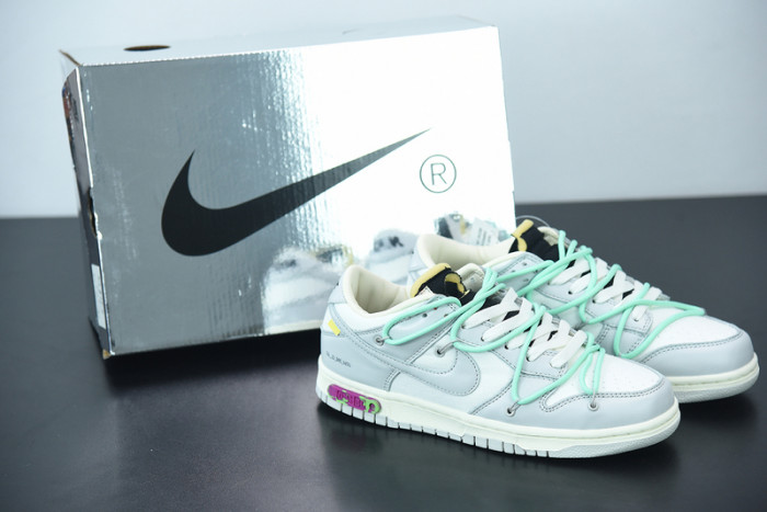OFW x Nike SB Dunk Low 04 of 50 OW White Grey Green DM1602-114