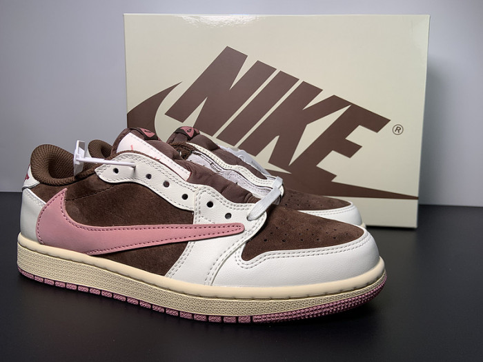 Travis Scott x Air Jordan 1 Low OG Dark Pony Pink Oxford DZ4137-206