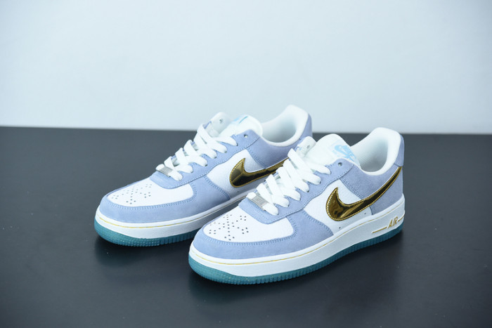 Nike Air Force 1 07 AN20 White Psychic Blue Metallic Gold CT9963-100