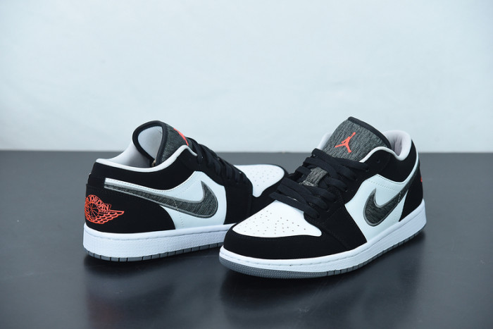 Air Jordan 1 Low Black White Wolf Grey Infrared 553558-029