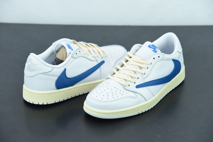 Travis Scott x Air Jordan 1 Low White Navy Blue CQ3277-100