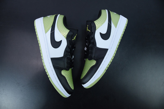 Air Jordan 1 Low "Vivid Green Snakeskin" DX4446-301