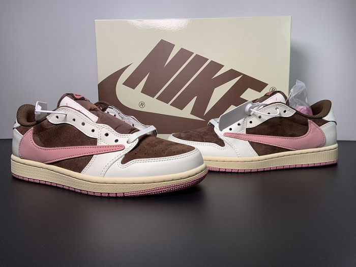 Travis Scott x Air Jordan 1 Low OG Dark Pony Pink Oxford DZ4137-206