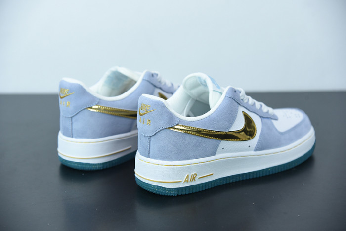 Nike Air Force 1 07 AN20 White Psychic Blue Metallic Gold CT9963-100