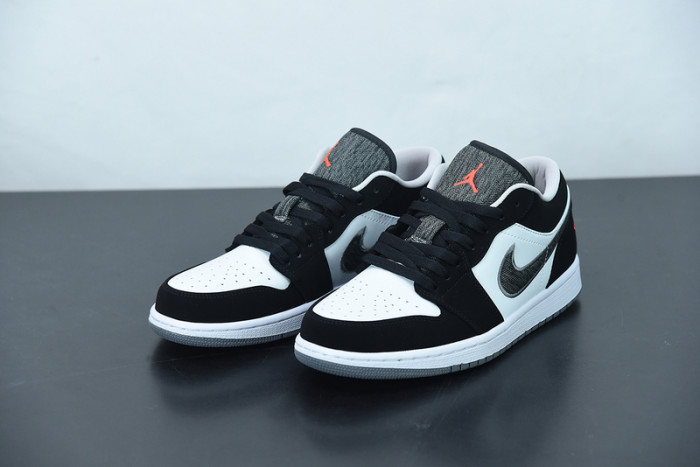 Air Jordan 1 Low Black White Wolf Grey Infrared 553558-029