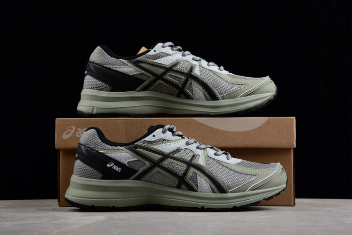 As*ic*s jog 100 s lightweight low tops non-slip gray green 1201a715-020