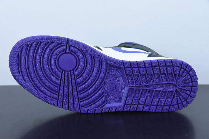 Air Jordan 1 Mid White Black Purple 554724-095