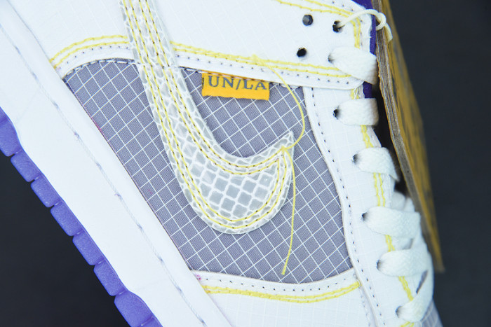 Union LA x Nike SB Dunk Low White Purple Metallic Sliver DJ9649-500