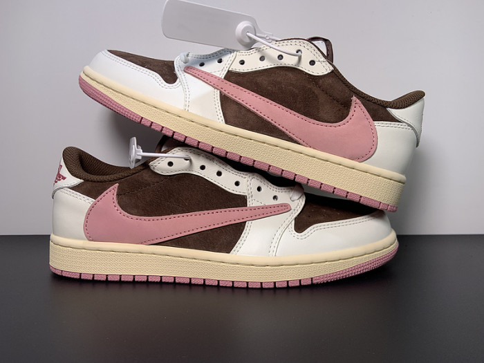 Travis Scott x Air Jordan 1 Low OG Dark Pony Pink Oxford DZ4137-206