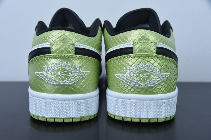 Air Jordan 1 Low "Vivid Green Snakeskin" DX4446-301