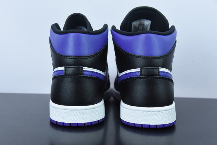 Air Jordan 1 Mid White Black Purple 554724-095