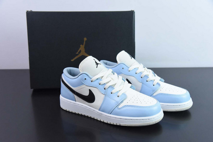 Jordan 1 Low Ice Blue Black (GS) - 554723-401
