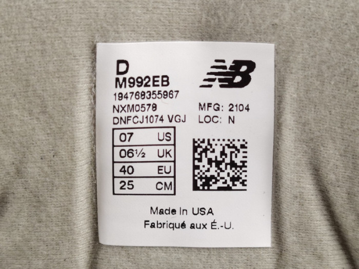 New Balance 992 Black Grey M992EB